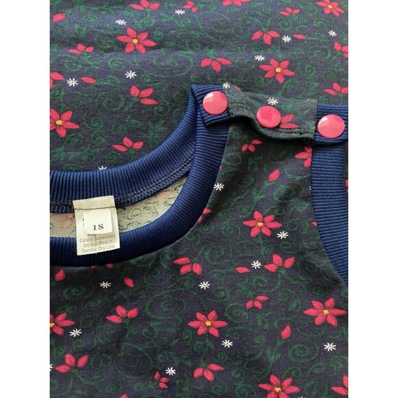 Handmade boutique floral print shoulder snap romper NEW size 18 months - Picture 4 of 4